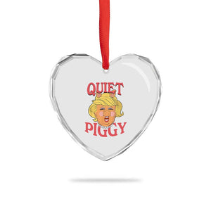 Quiet Piggy Drag Parody Heart Crystal Glass Ornament Funny Miss Piggy Trump TS02 Print Your Wear