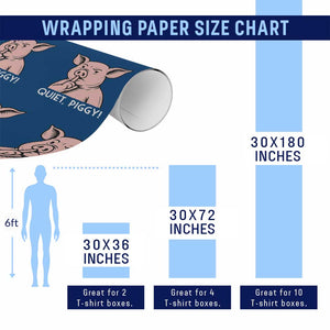 Quiet Piggy Funny Shushing Pig Wrapping Paper Roll Funny Political Satire Cute Cartoon Animal Humor TS02 Print Your Wear