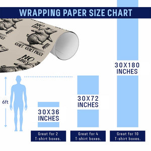 Quiet Piggy No Kings Wrapping Paper Roll Funny Sarcastic Political TS14 Print Your Wear