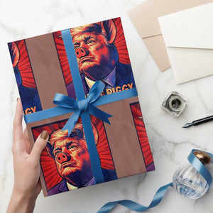 Quiet Piggy Sarcastic Trump Wrapping Paper Roll Funny Pig Political Satire TS02 Mocha Print Your Wear