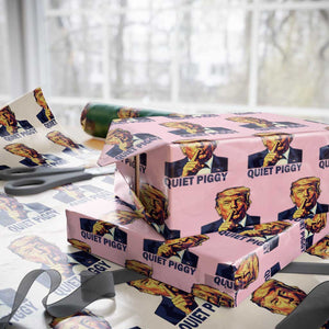 Quiet Piggy Shhh Trump Meme Wrapping Paper Roll Funny Political Satire Free Speech TS02 Light Pink Print Your Wear