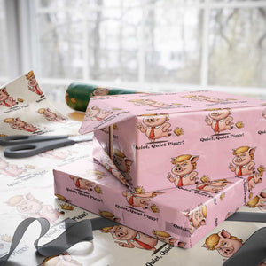 Quiet Quiet Piggy Wrapping Paper Roll Funny No Kings Pig Political - Print Your Wear
