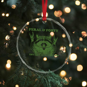 Raccoon 40th Birthday Crystal Glass Ornament Funny Feral And Forty Vintage 1986 40 Year Old Gift TS10 Print Your Wear