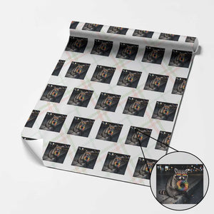 Raccoon Eating Baguette Graphic Wrapping Paper Roll Humorous Gay Pride Gift TS12 Christmas Plaid Print Your Wear