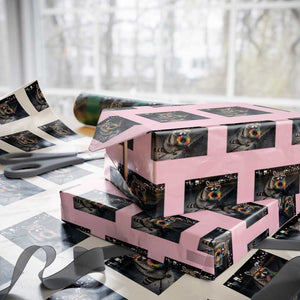 Raccoon Eating Baguette Graphic Wrapping Paper Roll Humorous Gay Pride Gift TS12 Light Pink Print Your Wear