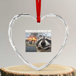 Raccoon Meme Heart Crystal Glass Ornament Undiagnosed But Something Aint Right TS10 Transparent Glass 3'' Heart Print Your Wear