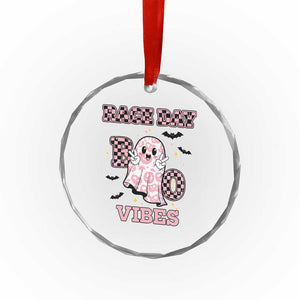 Race Car Halloween Crystal Glass Ornament Boo Checkered Coquette Bow TS14 Print Your Wear