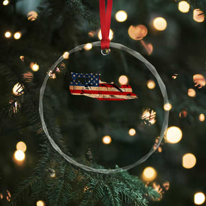 Racing Car Crystal Glass Ornament Retro Style Vintage American Flag TS10 Print Your Wear
