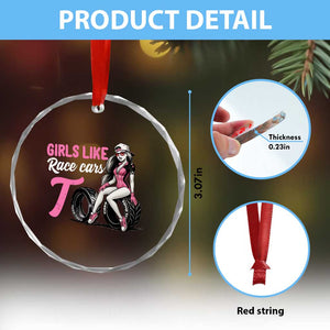 Racing Car Girl Crystal Glass Ornament Girls Like Race Cars Too TS14 Print Your Wear