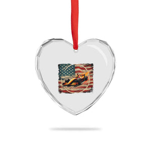 Racing Car Heart Crystal Glass Ornament Patriotic American Flag Race TS14 Print Your Wear