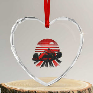 Racing Car Red Speed Motorsport Heart Crystal Glass Ornament TS14 Transparent Glass 3'' Heart Print Your Wear