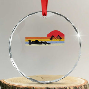 Racing Car Retro Style Vintage Crystal Glass Ornament TS14 Transparent Glass 3'' Circle Print Your Wear