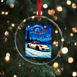 Racing Sports Car Crystal Glass Ornament Porsche 911 Starry Night Racing Silhouette TS14 Print Your Wear