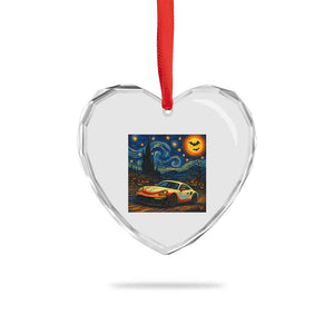 Racing Sports Heart Crystal Glass Ornament Starry Night 911 Silhouette Halloween TS14 Print Your Wear