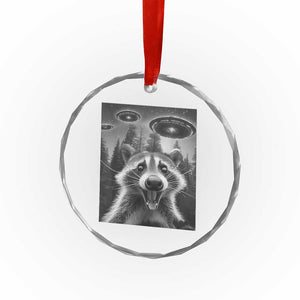 Racoon Meme Crystal Glass Ornament Selfie With Alien UFO TS10 Print Your Wear