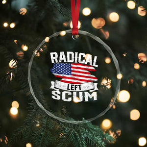 Radical Left Scum Crystal Glass Ornament Funny Political Quote American Flag TS14 Print Your Wear