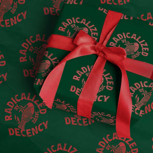 Radicalized By Basic Decency Wrapping Paper Roll Feminist Activist TS11 Green Print Your Wear