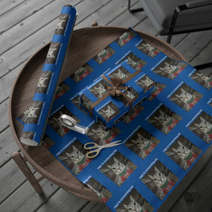 Rage Is Consuming Me Christmas Wrapping Paper Roll Funny Silly Staring Cat Meme Xmas Ugly Sweater TS11 Blue Print Your Wear