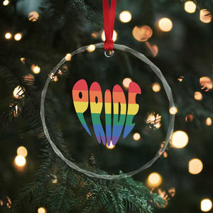 Rainbow Heart Pride Crystal Glass Ornament LGBTQ Support Graphic TS12 Print Your Wear