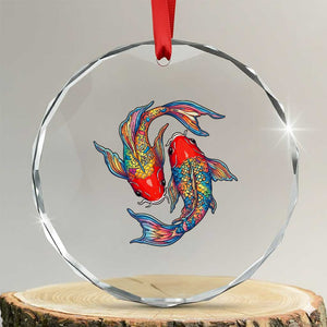 Rainbow Koi Fish LGBTQ Pride Crystal Glass Ornament Colorful Japanese Carp