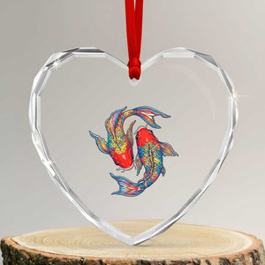 Rainbow Koi Fish LGBTQ Pride Heart Crystal Glass Ornament Colorful Japanese Carp TS12 Transparent Glass 3'' Heart Print Your Wear