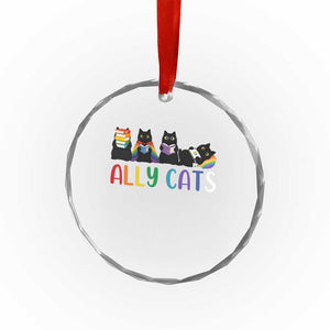 Rainbow Pride Ally Cats Crystal Glass Ornament LGBTQ Inclusion Cat Lover Gift TS14 Print Your Wear