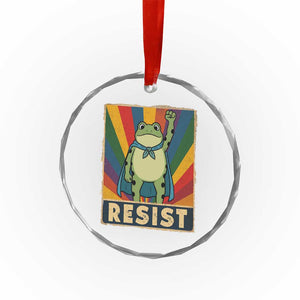 Rainbow Resist Frog Crystal Glass Ornament Portland Pride and Protest Resistance - Print Your Wear