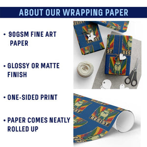 Rainbow Resist Frog Wrapping Paper Roll Portland Pride and Protest Resistance - Print Your Wear