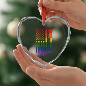 Rainbow RN Ally Pride Month Heart Crystal Glass Ornament LGBTQ Healthcare Worker TS12 Print Your Wear