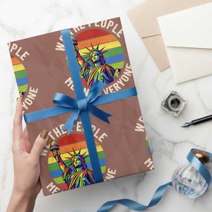Rainbow Statue Of Liberty LGBTQ Pride Wrapping Paper Roll We The People Means Everyone