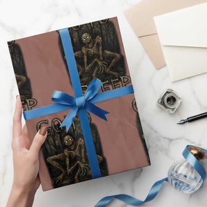 Rake Creepypasta Wrapping Paper Roll Creepy Cryptid Series Alt Goth Grunge Horror Aesthetic TS10 Mocha Print Your Wear