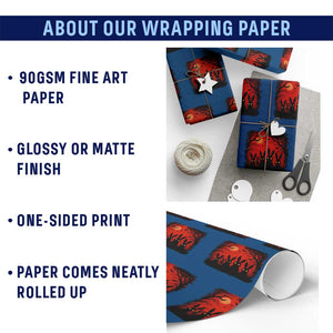 Rake Creepypasta Wrapping Paper Roll Creepy Cryptid Series Horror Goth Alt Alternative Art TS10 Print Your Wear