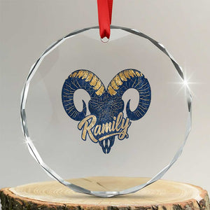 Ramily Bighorn Sheep Skull Ram Lover Vintage Crystal Glass Ornament TS02 Transparent Glass 3'' Circle Print Your Wear
