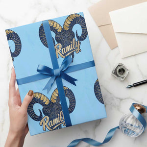 Ramily Bighorn Sheep Skull Ram Lover Vintage Wrapping Paper Roll TS02 Light Blue Print Your Wear
