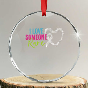 Rare Disease Awareness Crystal Glass Ornament I Love Someone Rare Zebra Ribbon TS11 Transparent Glass 3'' Circle Print Your Wear