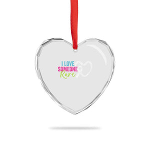 Rare Disease Awareness Heart Crystal Glass Ornament I Love Someone Rare Zebra Ribbon TS11 Print Your Wear