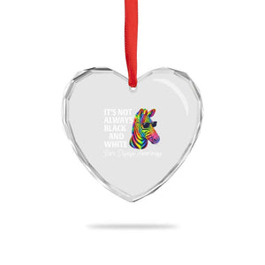 Rare Disease Awareness Heart Crystal Glass Ornament It Is Not Always Black And White Colorful Zebra TS11 Print Your Wear