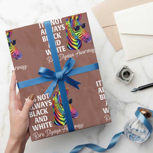 Rare Disease Awareness Wrapping Paper Roll It Is Not Always Black And White Colorful Zebra TS11 Mocha Print Your Wear