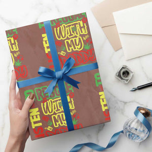 Rasta Baby Wrapping Paper Roll I Listen to Reggae with My Daddy TS10 Mocha Print Your Wear