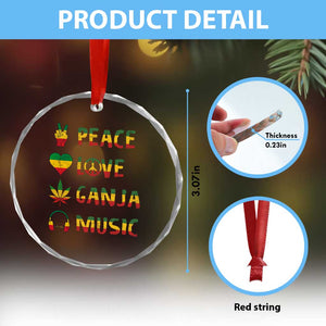 Rasta Weed Crystal Glass Ornament Peace Love Ganja Marijuana Cannabis Reggae Music TS10 Print Your Wear