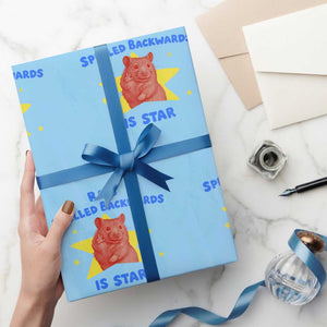 Rats Spelled Backwards Is Star Wrapping Paper Roll Sarcastic Rat Meme TS10 Light Blue Print Your Wear