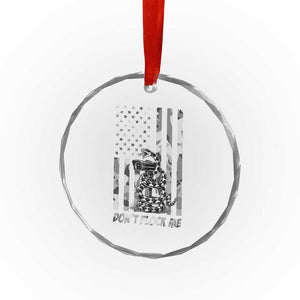 Rattlesnake Surveillance Camera US Flag Camo Graphic Crystal Glass Ornament Dont Flock Me