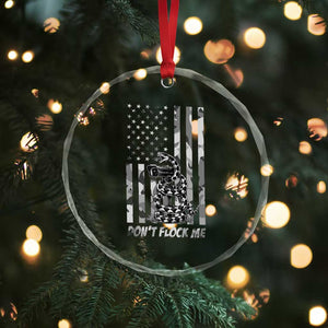 Rattlesnake Surveillance Camera US Flag Camo Graphic Crystal Glass Ornament Dont Flock Me