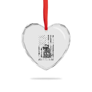 Rattlesnake Surveillance Camera US Flag Camo Graphic Heart Crystal Glass Ornament Dont Flock Me