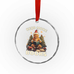Reading Gingerbread Crystal Glass Ornament Read More Books Funny Christmas Teacher Student Book Lovers TS02 Print Your Wear
