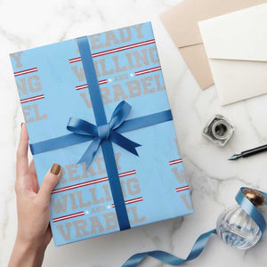 Ready Willing And Vrabel Wrapping Paper Roll Funny Football Coach NFE Quote TS11 Light Blue Print Your Wear