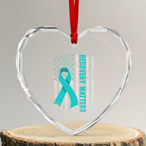 Recovery Matter Sobriety Anniversary Sober AA NA Heart Crystal Glass Ornament Vintage American Flag TS11 Transparent Glass 3'' Heart Print Your Wear
