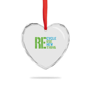 Recycle Reuse Renew Rethink Heart Crystal Glass Ornament Earth Day TS12 Print Your Wear