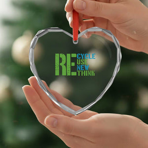 Recycle Reuse Renew Rethink Heart Crystal Glass Ornament Earth Day TS12 Print Your Wear