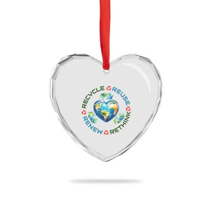Recycle Reuse Renew Rethink Heart Crystal Glass Ornament Zero Waste Life TS12 Print Your Wear